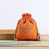 Bolsa de tela pequeña con cordón de algodón y lino, con placa de bordado, cuentas, regalo, bolsa de brocado, bolsa de almacenamiento de joyas Wen play, venta al por mayor