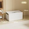Caja de almacenamiento plegable color crema para dormitorio doméstico con tapa, caja de almacenamiento para mudanzas, caja de almacenamiento y organización.