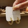 Brincos Torcidos Geométricos do Mesmo Estilo, Design Exclusivo, Estilo Ins Coreano, Banhados a Cobre com Ouro Real, Brincos de Alta Qualidade, Brincos de Celebridade da Internet