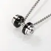 Colgante de Titanio con Forma de Mancuerna para Hombre, Moderno y Único, Joyería de Acero Inoxidable Versátil y de Moda