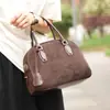 Bolso de Mano Vintage de Ante de Vaca Otoño 2025 Bolso Boston Bowling de Piel de Vaca de Primera Capa Bolso Grande de Hombro Cruzado