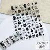Adesivos de Arte para Unhas Desenho Animado Estilo Garota Popular Doce Legal Fofo Kitty Preto Branco Estilo Graffiti Cachorrinho Cacheado Decalque de Unha