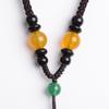 Cadena de suéter con cordón para lanyard, cadena de seis palabras mantra de ojo de tigre amarillo hecha a mano, collar con colgante de jade y ágata para hombre y mujer, venta al por mayor