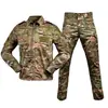 Conjunto de Uniforme Tático de Treinamento ao Ar Livre Masculino, Manga Longa, Múltiplos Bolsos, Roupa de Trabalho Durável, Traje Camuflado para Comércio Transfronteiriço