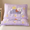 Toallas de Almohada de Algodón Puro para Niños, un Par de 40X60 Absorbentes de Sudor y Antideslizantes Toallas de Almohada de Gasa de Algodón para Bebé, Toallas Almohadilla Gruesas de Dibujos Animados