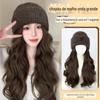 Fábrica por atacado chapéu peruca feminina de uma peça cabelo cacheado moda outono e inverno malha chapéu onda grande água ondulação peruca chapéu