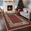Alfombra Base Lavable de Cachemira Sintética para Festival Navideño, Limpiable, Sin Lavado, Alfombrilla de Suelo de Área Grande con Cobertura Total, Alfombra para Sala de Estar del Hogar