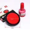 Tampón de secado rápido, Tampón rectangular grande rojo, Tampón de tinta redondo, Tampón negro, Tampón azul óleo, Tampón para huellas dactilares