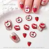Decorações de Nail Art Transfronteiriças Strass de Resina Nail Art Realista 3D Morango de Creme Maçã Acessórios para Unhas Strass de Fundo Plano