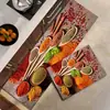 Tapete de Piso de Cozinha Doméstico Veludo de Cristal Antiderrapante À Prova de Óleo À Prova d'Água Sala de Estar Sala de Jantar Tapete de Piso de Cozinha Legumes de Cozinha Moderno