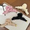 Presilha de Cabelo com Pingente de Coração Plissado, Leve e de Conto de Fadas, para Mulheres, Prendedor de Tiburão de Malha Grande de Alta Qualidade para a Parte de Trás da Cabeça