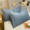 Juego de Fundas de Almohada, Un Par, para Uso Doméstico, Adulto, Algodón Lavado, Funda de Almohada de Color Sólido Simple, Funda de Almohada Estilo Nórdico, Dormitorio, para Mujeres