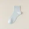Meias de Seda de Amora Ultrafinas para Primavera e Verão Meia-panturrilha Frescas e Respiráveis Meias Sem Costura Cor Sólida Simples Absorventes de Suor à Prova de Odor Meias Femininas
