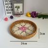 Bandeja de frutas de concha pintada de ratán vietnamita, adornos decorativos, bandeja de almacenamiento, bandeja para aperitivos, fruta seca, cesta de ratán, bandeja de té