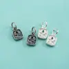 Prata Esterlina S925 Novos Acessórios Estilo Chinês Pingente de Lótus Pingente Quadrado Corda Trançada Artesanal DIY Pulseira de Cristal Pingente de Prata