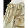 Pantalones de Moda de Este Año con Bordes Fruncidos, Cintura Elástica y Diseño de Pierna Ancha para Mujer, Perfectos para Verano, Pantalones Casuales Muy Elegantes para el Trabajo