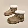 Botas de Neve Peludas com Solado Grosso Femininas 2026 Novo Inverno Antiderrapante Acolchoado Pelo Botas Curtas Quentes Birken Sapatos de Algodão