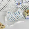 Bolsa transversal estilosa e simples com bolinhas doces estilo coreano para mulheres, bolsa tipo bolinho com design de cordão moderno, bolsa de ombro