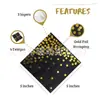 En Stock Transfronterizo Servilletas Negras con Sello Dorado Toallas de Papel Desechables para Fiestas de Cumpleaños, Hoteles y Restaurantes 25*25cm