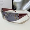 Óculos de Sol Femininos Novos da Moda Europeia e Americana Sem Aro Borda Cortada Personalizados Versáteis Fotografia de Rua Proteção Solar para Férias Óculos de Sol Transfronteiriços