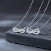 Anillo Mobius de plata de ley 925 para pareja, collar ligero de lujo con circonitas de alta calidad, cadena de clavícula con colgante de símbolo ilimitado