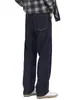 Ropa para Hombre Fengshe / Jeans de Lyocell Engrosado Color Original para Hombre, Corte Recto Holgado, Efecto Caído, Pantalones Largos de Cintura Media, Marca de Moda