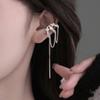 Selección artística estilo frío borla geométrica clip para hueso del oído personalidad diseño nicho sentido incrustado circonita clip de oreja sin oreja de tres capas