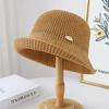Sombrero de Cubo Redondo Pequeño Simple y Versátil con Logo para Salidas de Otoño, Protección Solar, Adelgazamiento Facial, Sombrero de Pescador Casual y Versátil