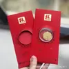 Adesivos de Telefone de Ouro Puro 999 para o Festival da Primavera, Artesanato em Metal de Envelope Vermelho de Alta Qualidade, Presentes para Reunião Anual