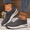 Zapatos Deportivos Grandes para Mujer para Exportación, Nuevo Modelo Verano 2026, Tenis Casuales de Punta Redonda con Suela Plana y Cordones Frontales para Mujer