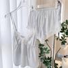 Pijamas de seda de hielo para mujer, de verano, para niñas, puros pantalones cortos con tirantes, ropa para el hogar, pijamas para mujer, ropa sexy rosa para el hogar.