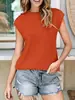 Nova camiseta redonda de manga curta com textura, estilo europeu e americano, roupas femininas para e-commerce transfronteiriço, 2025