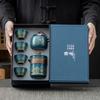 Juego de té Kung Fu de cerámica para regalo de empresa, empresa de viajes, taza exprés, una tetera, cuatro tazas, caja de regalo, juego con logotipo