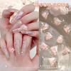 Red de internet hielo a través de gelatina corazón taladro de uñas accesorios para uñas cristal puntiagudo color pomelo amor joyería para uñas al por mayor