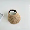 Visera de Encaje Nueva de Verano con Protección Solar para Mujer, Elegante y Versátil, sin Copa, de Ala Ancha, Sombrilla para el Sol de Playa