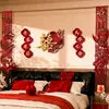 Conjunto de decoração de quarto de casamento para recém-casados, sala de estar de casamento, quarto, casa nova, guirlanda, parede de fundo do sofá, decorações de personagens felizes