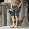 Shorts multi-bolsos estilo workwear Anyang para homens, novo estilo verão 2026, calças casuais retas soltas de comprimento médio, transfronteiriço