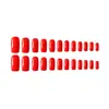 Parches para Uñas de Color Rojo Sólido, Punta Larga Cuadrada, Uñas con Acabado de Arte, Parches para Uñas Portátiles, 24 Piezas, Parches para Uñas Puro Deseo