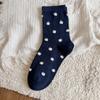 Calcetines de Lunares para Mujer, Calcetines de Media Pantorrilla para Otoño, Algodón Puro, Antibacterianos, Estilo Trendy Ins, Estilo Japonés, Calcetines Versátiles para Mujer para Primavera y Otoño, Calcetines Holgados, Calcetines de Algodón