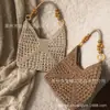 2026 Bolso Nuevo de Gran Capacidad Hueco, Bolso de Hombro de Verano, Bolso de Paja Tejido a Mano, Bolso de Playa para Vacaciones en la Costa