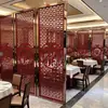 Vestíbulo de Entrada de Acero Inoxidable para Restaurante y Club, Decoración del Hogar Sala de Estar, Biombo Pintado Grande Estilo Chino Rojo