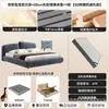 Cama Simple de Tela Dormitorio Principal Doble Respaldo Tapicería Suave Cama Doble Suelo Italiano Tela de Algodón Lino Cama Grande Cama Doble para el Hogar