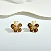Pendientes de Esmalte con Perlas de Agua Dulce y Pez Dorado Vintage Estilo Francés, Pendientes de Cristal de Moda con Borla de Tendencia y Goteo de Aceite de Gama Alta