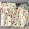 Comercio Exterior Nuevo Verano Algodón Nube Cardigan con Solapa Dibujos Animados Lindos Pantalones Cortos de Manga Corta Ropa de Casa Traje Dulce
