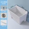 Lavabo Fregadero Pequeño Integrado para Uso Doméstico, Adecuado para Balcón o Baño, Lavabo Fregadero de Cerámica Alto Independiente