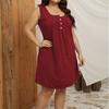 2024 Europeu e Americano Roupas Femininas Transfronteiriças Amazon Botão Plissado Mulher Gorda plus size Colete Casual Solto Vestido Sem Mangas