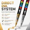 Marcador de Plástico Acrílico con Punta Suave de Líquido Directo Dorado y Plateado para Dibujo a Mano Infantil, Manualidades DIY, Graffiti y Arte Estudiantil Pintura de Alto Brillo