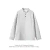 Sudadera Henley Pesada con Cuello Alto para Hombre 270g Mezcla de Algodón Manga Larga Botones a Mitad de Camino Capa Base En Stock Venta al por Mayor Top Casual