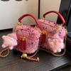 Bolsa Peluda para Mulheres, Versátil para Outono e Inverno 2026 Nova Moda Design de Nicho Bolsa Transversal com Corrente, Bolsa Peluda de Mão