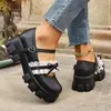 2026 Nuevo Estilo Zapatos Mary Jane Negros Retro Estilo Británico Suela Gruesa Talla Grande para Mujer Otoño Suela Blanda que Aumentan la Altura para Combinar con Faldas